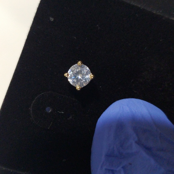 Eisenberg Ice Gold tone Sparkling Crystal Stud Earrings, Women's Fashion Jewelry - Picture 7 of 8